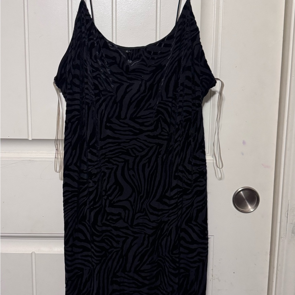 wild fable Black Slip Dress with Subtle Texture
